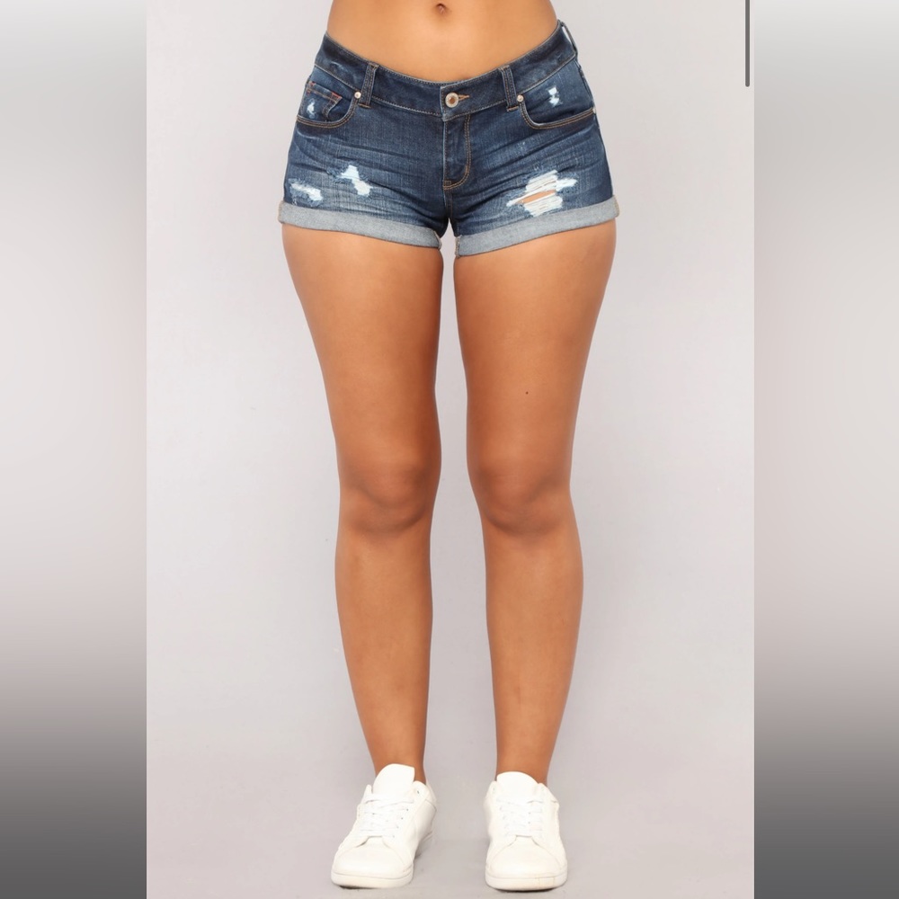 Fashion Nova Dark Denim Shorts Size Small